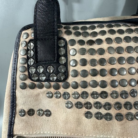 Free People Ryman Distressed Tote Studded Expendable Zipper Center - Picture 2 of 16